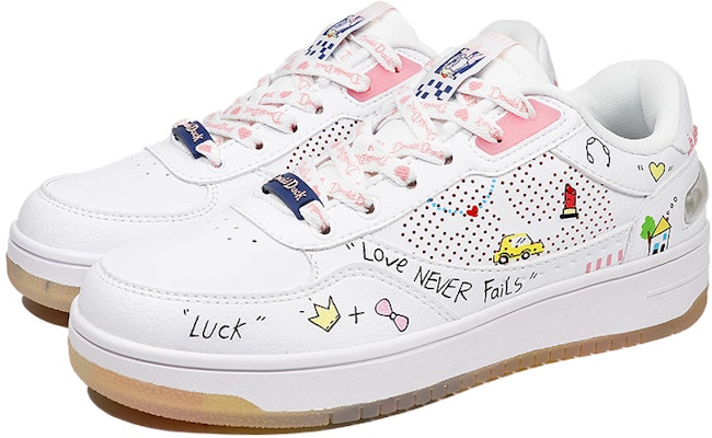 (W) 리닝 디즈니 로우 '발렌타인 그래피티 젬 크라운' (커스텀 슈즈) AGCR204-2(TeamThree-女款情人节涂鸦黄白) Lookbook (W) 리닝 디즈니 로우 '발렌타인 그래피티 젬 크라운' (커스텀 슈즈) AGCR204-2(TeamThree-女款情人节涂鸦黄白)