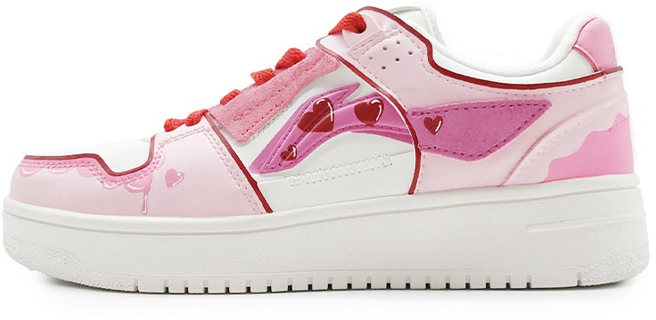 custom-shoes-women-li-ning-low-top-peach-heart-graffiti-pink-and-white