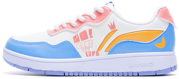 custom-shoes-women-li-ning-low-top-game-console-hand-painted-blue-and-white
