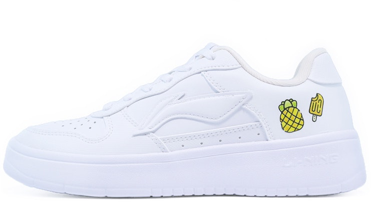 custom-shoes-women-li-ning-low-top-graffiti-pineapple-popsicle-white-yellow