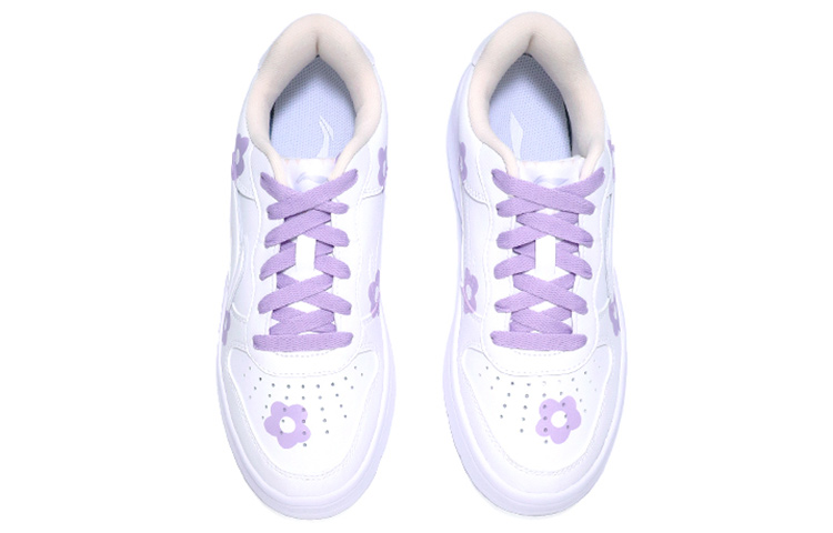 Shop (W) [Sepatu Kustom] Li-Ning Low Top 'Hand-Painted Graffiti Bunga' AGCQ578-1(TeamTen-女款紫花)