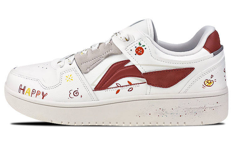 [Custom Shoes] (Women) Li-Ning Sky Low Custom 'White Red'