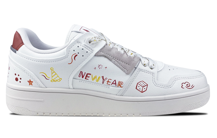 Order (W) 【定制鞋款】李宁Sky Low定制版‘白红’ AGCP362-7(Team叁-女款新年艺术涂鸦)