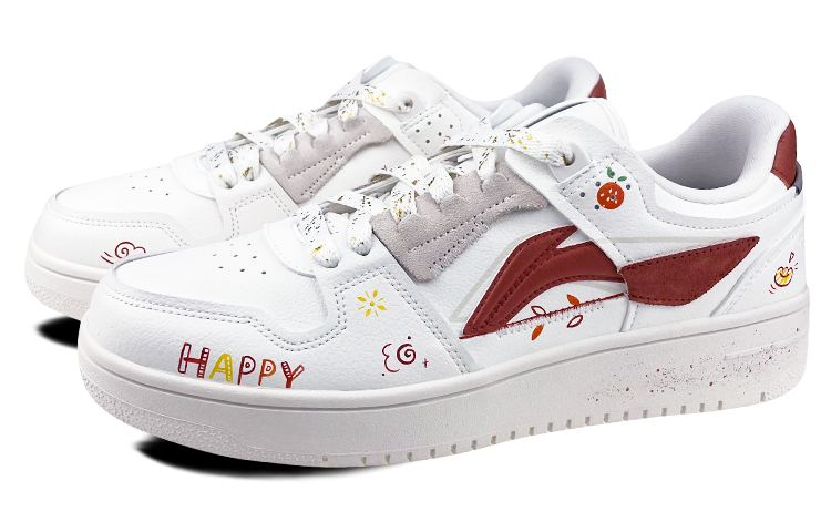 Lookbook (W) 【定制鞋款】李宁Sky Low定制版‘白红’ AGCP362-7(Team叁-女款新年艺术涂鸦)