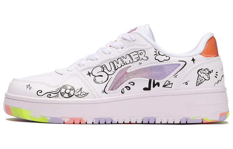 Buy (W) 【定制鞋】李宁 低帮运动鞋 '夏日波浪涂鸦' AGCR342-1(TeamThree-女款涂鸦黑白)