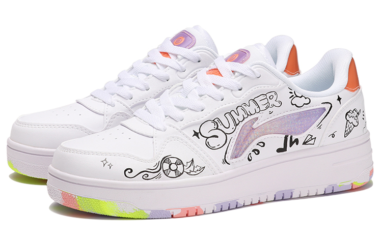 Lookbook (W) 【定制鞋】李宁 低帮运动鞋 '夏日波浪涂鸦' AGCR342-1(TeamThree-女款涂鸦黑白)