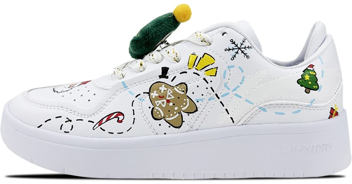 custom-shoes-women-li-ning-street-player-christmas-graffiti-white-green