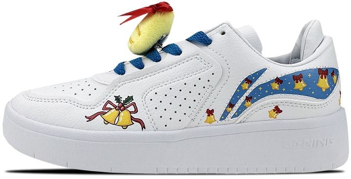 custom-shoes-women-li-ning-street-player-low-christmas-bell-graffiti-white-blue-yellow