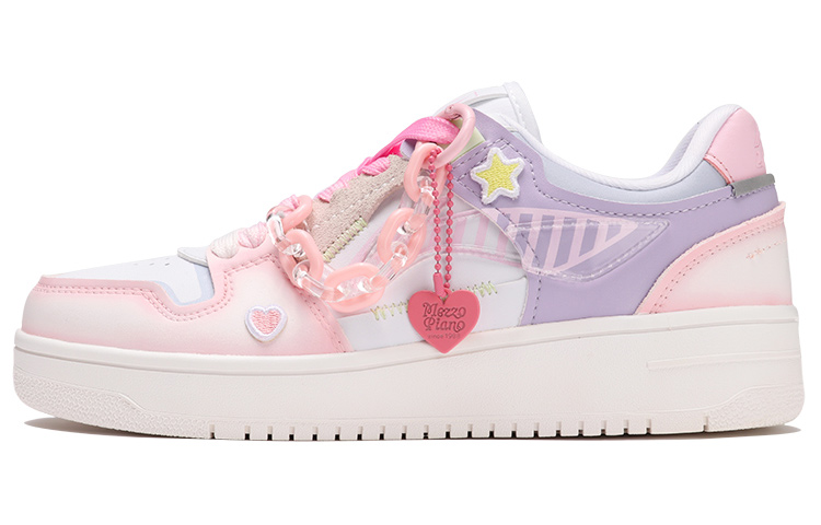 [Custom Shoes] (W) Li-Ning Tian Ji 'Distressed Gradient Pink Embroidery Heart Charm' Valentine's Day