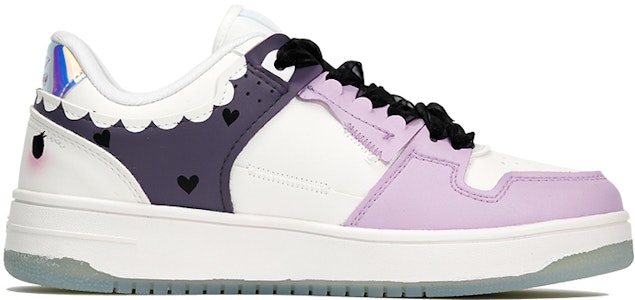 【客製化球鞋】LiNing李寧 天跡 絲帶 愛心 可愛少女 表情 低幫 板鞋 女款 紫白色 Order 【客製化球鞋】LiNing李寧 天跡 絲帶 愛心 可愛少女 表情 低幫 板鞋 女款 紫白色