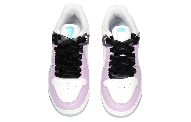 Shop 【客製化球鞋】LiNing李寧 天跡 絲帶 愛心 可愛少女 表情 低幫 板鞋 女款 紫白色