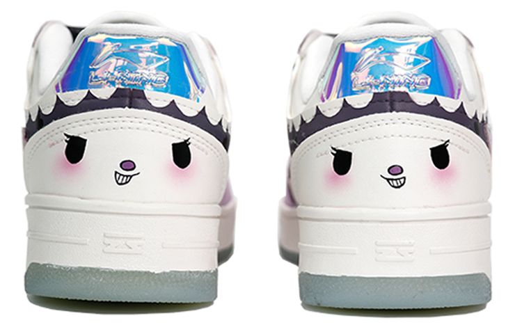 Purchase 【客製化球鞋】LiNing李寧 天跡 絲帶 愛心 可愛少女 表情 低幫 板鞋 女款 紫白色