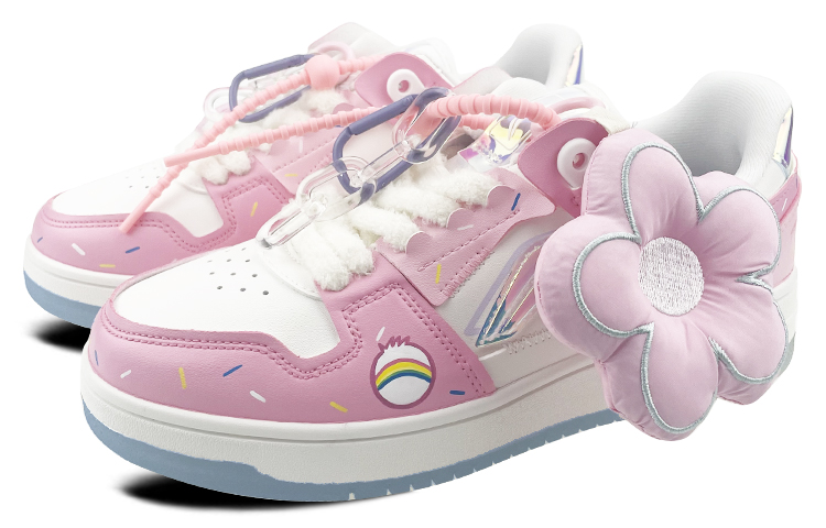 Lookbook 【定制球鞋】 LiNing李寧 天跡 是在玩鞋 情人節禮盒 花朵掛墜 彩虹 糖果 可愛 情侶 低幫 板鞋 女款 白粉