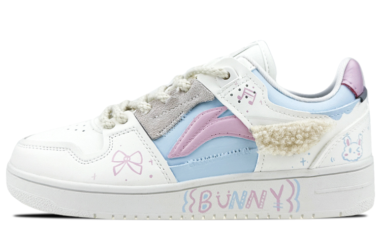 Buy 【定制球鞋】 LiNing李寧 天跡 是在玩鞋 CNY新年 情侶 毛絨復古 塗鴉 低幫 板鞋 女款 粉藍