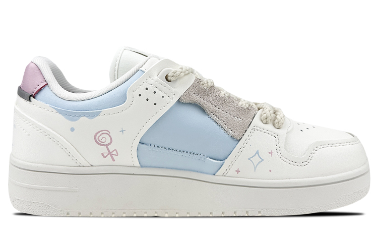 Order 【定制球鞋】 LiNing李寧 天跡 是在玩鞋 CNY新年 情侶 毛絨復古 塗鴉 低幫 板鞋 女款 粉藍