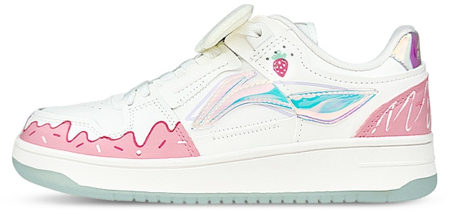 【定製球鞋】LiNing李寧 天跡 雷射 禮盒 草莓蛋糕 流淌 塗鴉 鞋帶扣 少女 低筒 板鞋 女款 白粉 Order 【定製球鞋】LiNing李寧 天跡 雷射 禮盒 草莓蛋糕 流淌 塗鴉 鞋帶扣 少女 低筒 板鞋 女款 白粉