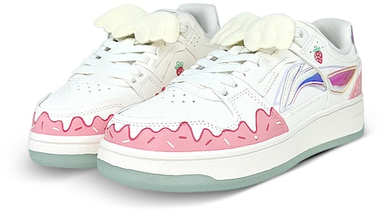 【定製球鞋】LiNing李寧 天跡 雷射 禮盒 草莓蛋糕 流淌 塗鴉 鞋帶扣 少女 低筒 板鞋 女款 白粉 Shop 【定製球鞋】LiNing李寧 天跡 雷射 禮盒 草莓蛋糕 流淌 塗鴉 鞋帶扣 少女 低筒 板鞋 女款 白粉