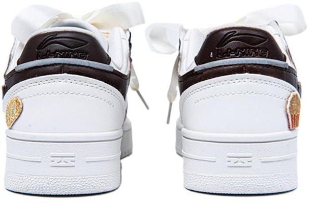 【定制球鞋】 LiNing李寧 天跡 提拉米蘇 布貼 絲帶 蝴蝶結 可愛風 低幫 板鞋 女款 白棕 Purchase 【定制球鞋】 LiNing李寧 天跡 提拉米蘇 布貼 絲帶 蝴蝶結 可愛風 低幫 板鞋 女款 白棕