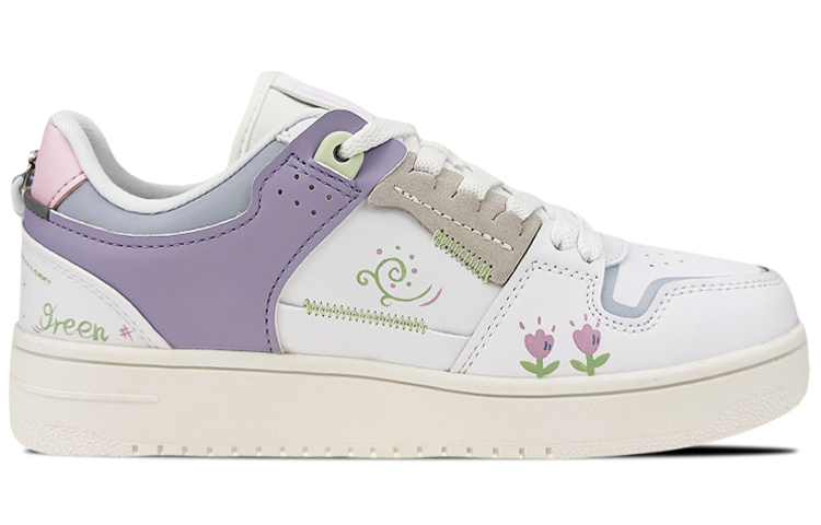 Order (W) Li-Ning Tianji "Tulip Graffiti" Blanco-Morado (Personalizadas) AGCP362-12(Team叁-女款郁金香S-BOXQD)