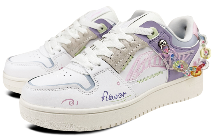 Lookbook (W) Li-Ning Tianji "Tulip Graffiti" Blanco-Morado (Personalizadas) AGCP362-12(Team叁-女款郁金香S-BOXQD)