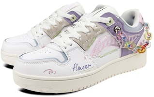 【定制球鞋】LiNing李寧 天跡 是在玩鞋 禮盒 藝術塗鴉 鬱金香 潑墨 彩色鏈條 低幫 板鞋 女款 白紫 Lookbook 【定制球鞋】LiNing李寧 天跡 是在玩鞋 禮盒 藝術塗鴉 鬱金香 潑墨 彩色鏈條 低幫 板鞋 女款 白紫