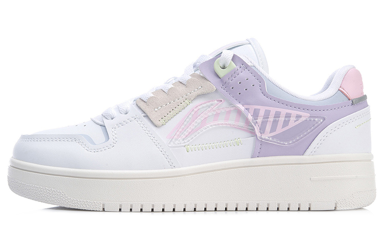Sizing (W) Li-Ning Tianji "Tulip Graffiti" Blanco-Morado (Personalizadas) AGCP362-12(Team叁-女款郁金香S-BOXQD)