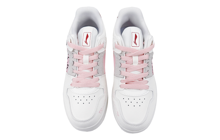 Shop (W) [Sepatu Kustom] Li-Ning Tianji 'Valentine Putih-Pink' AGCP362-7(Team叁-女款人群笑脸S-BOX)