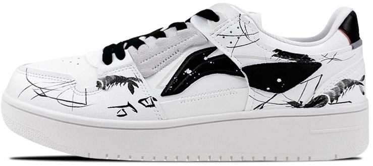 custom-shoes-women-li-ning-tianji-white-black-water-ink