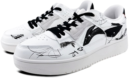 【定制球鞋】 LiNing李寧 天迹 是在玩鞋 水墨 蝦 潑墨 中國風 暈染 簡約 低幫 板鞋 女款 白黑 Lookbook 【定制球鞋】 LiNing李寧 天迹 是在玩鞋 水墨 蝦 潑墨 中國風 暈染 簡約 低幫 板鞋 女款 白黑