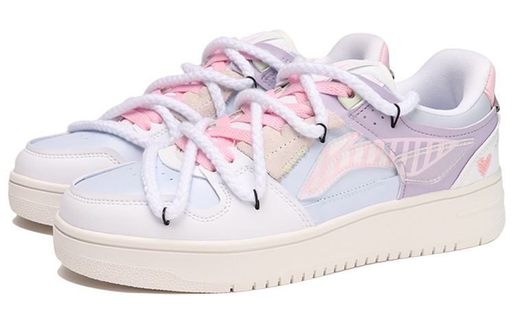 Lookbook (W) [Kasut Custom] Li-Ning Tianji 'Putih Biru Ungu' AGCP362-12(TeamThree-女款解构风白蓝紫)