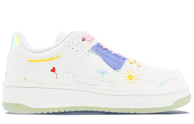 Order (W) Zapatillas Li-Ning Tianji 'Blanco Púrpura Amarillo - Minimalista' AGCP362-8(Team40-女款魔法乐园白)