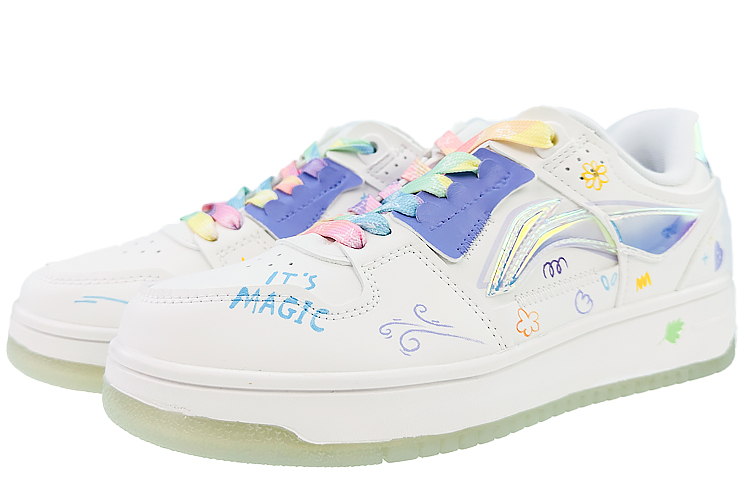 Lookbook (W) Zapatillas Li-Ning Tianji 'Blanco Púrpura Amarillo - Minimalista' AGCP362-8(Team40-女款魔法乐园白)