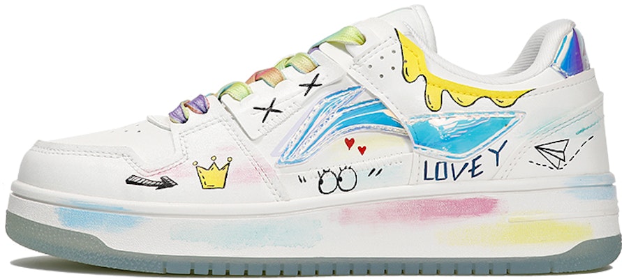 【定制球鞋】 LiNing李寧 天跡 笑臉 皇冠 愛心 低幫 板鞋 女款 紅黃藍 Buy 【定制球鞋】 LiNing李寧 天跡 笑臉 皇冠 愛心 低幫 板鞋 女款 紅黃藍