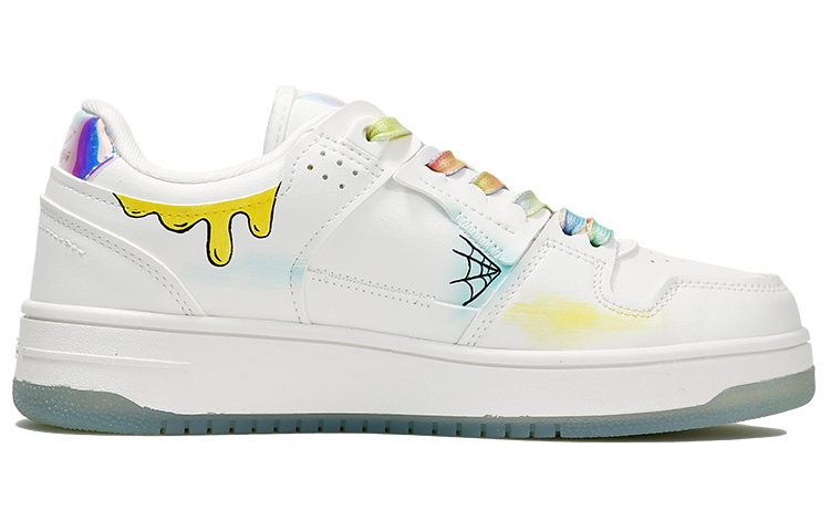 Order 【定制球鞋】 LiNing李寧 天跡 笑臉 皇冠 愛心 低幫 板鞋 女款 紅黃藍