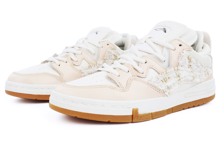Lookbook 【定制球鞋】 LiNing李寧 惟吾 惟吾PRO 小香風 貼布 簡約 低幫 板鞋 女款 白棕
