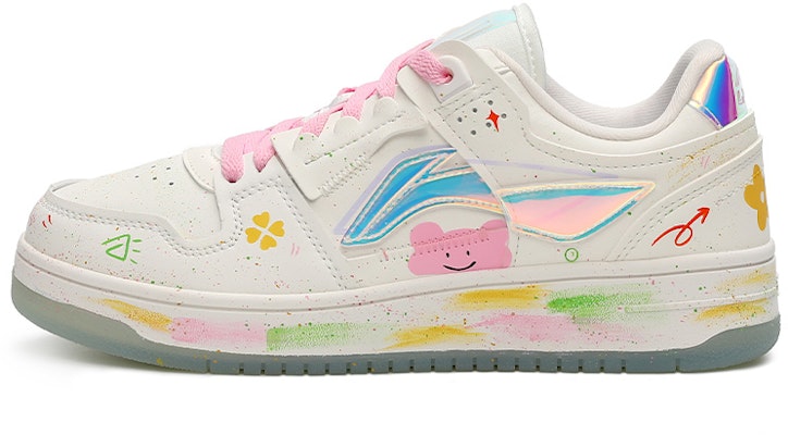 (W) 리닝 웨이드 '귀여운 낙서곰 & 클로버' 커스텀 슈즈 AGCP362-8(Team15-女款手绘涂鸦四叶草白粉红) Buy (W) 리닝 웨이드 '귀여운 낙서곰 & 클로버' 커스텀 슈즈 AGCP362-8(Team15-女款手绘涂鸦四叶草白粉红)