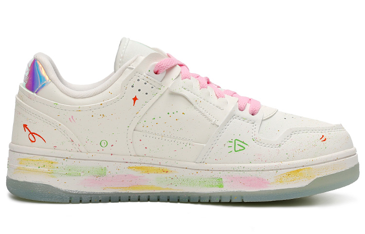 Order (W) 리닝 웨이드 '귀여운 낙서곰 & 클로버' 커스텀 슈즈 AGCP362-8(Team15-女款手绘涂鸦四叶草白粉红)