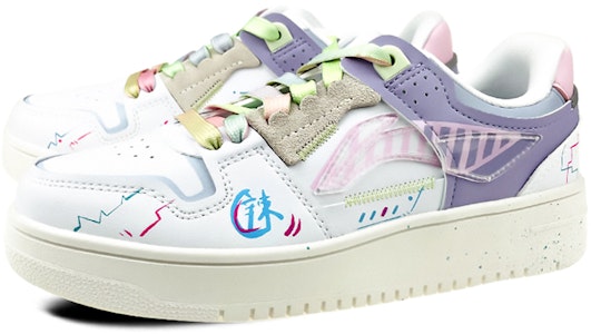 (W) 리닝 웨이드 '사이버펑크 그래피티' 커스텀 슈즈 AGCP362-12(Team叁-女款赛博朋克手绘白紫) Lookbook (W) 리닝 웨이드 '사이버펑크 그래피티' 커스텀 슈즈 AGCP362-12(Team叁-女款赛博朋克手绘白紫)