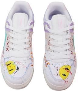 【定制球鞋】 LiNing李寧 天跡 主題 塗鴉笑臉 潑墨 休閒 低幫 板鞋 女款 白紫蒂芙尼藍 Shop 【定制球鞋】 LiNing李寧 天跡 主題 塗鴉笑臉 潑墨 休閒 低幫 板鞋 女款 白紫蒂芙尼藍