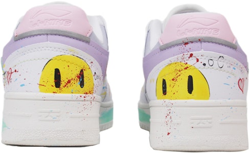 【定制球鞋】 LiNing李寧 天跡 主題 塗鴉笑臉 潑墨 休閒 低幫 板鞋 女款 白紫蒂芙尼藍 Purchase 【定制球鞋】 LiNing李寧 天跡 主題 塗鴉笑臉 潑墨 休閒 低幫 板鞋 女款 白紫蒂芙尼藍