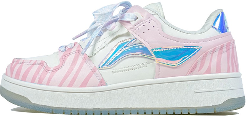 【定製球鞋】 LiNing李寧 天跡 玖製 鐳射 斑馬 粉條紋 低幫 板鞋 女款 粉色 Buy 【定製球鞋】 LiNing李寧 天跡 玖製 鐳射 斑馬 粉條紋 低幫 板鞋 女款 粉色