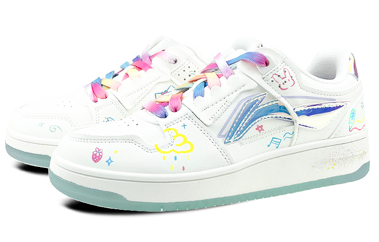 Lookbook (W) Zapatillas Li-Ning Way of Wade 'Arte Graffiti Colorido y Divertido' AGCP362-8(Team叁-女款涂鸦美乐蒂手绘粉白)