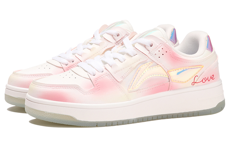 Lookbook 【定制球鞋】 LiNing李寧 天跡 love 漸變粉 可愛風 甜美 低幫 板鞋 女款 粉色