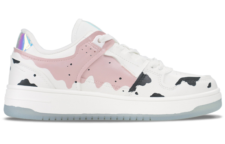 Order 【定製球鞋】 LiNing李寧 天跡 鐳射 復古奶牛 流淌 可愛氛圍 手繪噴繪 落櫻粉 情人節禮物 休閒 低幫 板鞋 女款 白粉