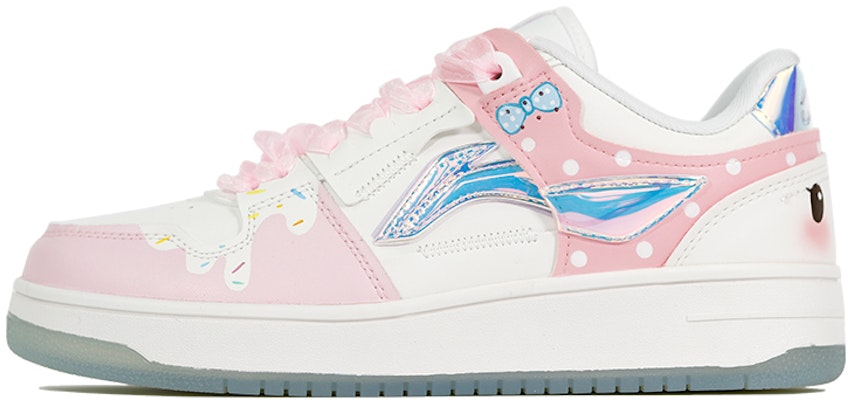 (W) 李寧 WoW リボンハート水玉蝶ネクタイカスタムシューズ AGCP362-8(TeamThree-女款蝴蝶结粉白) Buy (W) 李寧 WoW リボンハート水玉蝶ネクタイカスタムシューズ AGCP362-8(TeamThree-女款蝴蝶结粉白)