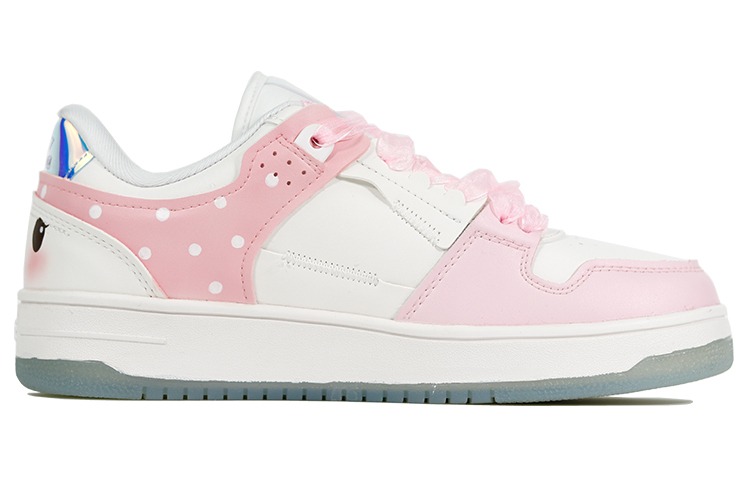 Order (W) 李寧 WoW リボンハート水玉蝶ネクタイカスタムシューズ AGCP362-8(TeamThree-女款蝴蝶结粉白)