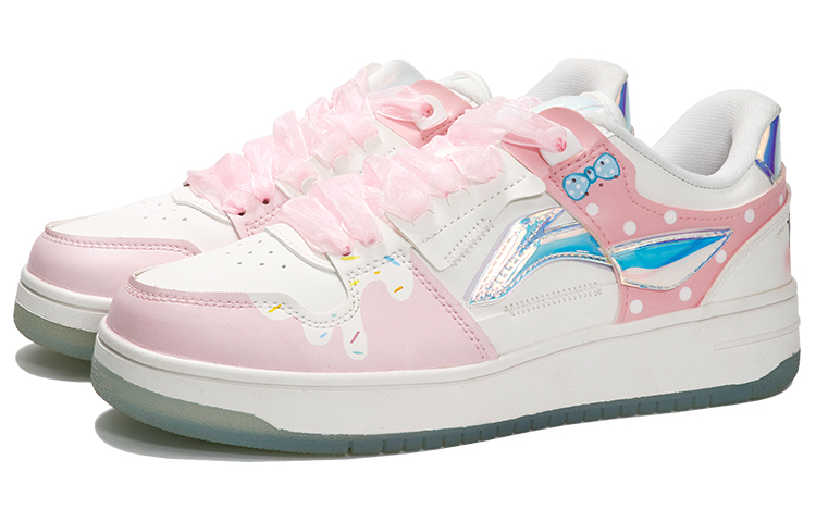 Lookbook (W) 李寧 WoW リボンハート水玉蝶ネクタイカスタムシューズ AGCP362-8(TeamThree-女款蝴蝶结粉白)