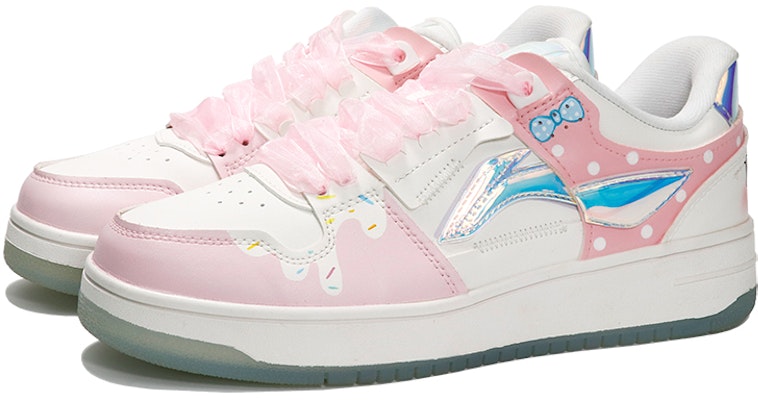 (W) 李寧 WoW リボンハート水玉蝶ネクタイカスタムシューズ AGCP362-8(TeamThree-女款蝴蝶结粉白) Lookbook (W) 李寧 WoW リボンハート水玉蝶ネクタイカスタムシューズ AGCP362-8(TeamThree-女款蝴蝶结粉白)