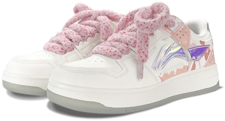 【定制球鞋】 LiNing李寧 天跡 鐳射 奶油冰淇淋 藝術塗鴉 流淌 可愛 手繪噴繪 草莓聖代主題定制 休閒 低幫 板鞋 女款 粉白 Lookbook 【定制球鞋】 LiNing李寧 天跡 鐳射 奶油冰淇淋 藝術塗鴉 流淌 可愛 手繪噴繪 草莓聖代主題定制 休閒 低幫 板鞋 女款 粉白