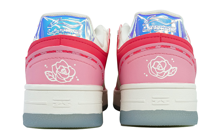 Shop 【定制球鞋】LiNing李寧 天跡 情人節限定 玫瑰島嶼 撞色 低幫 板鞋 女款 紅粉